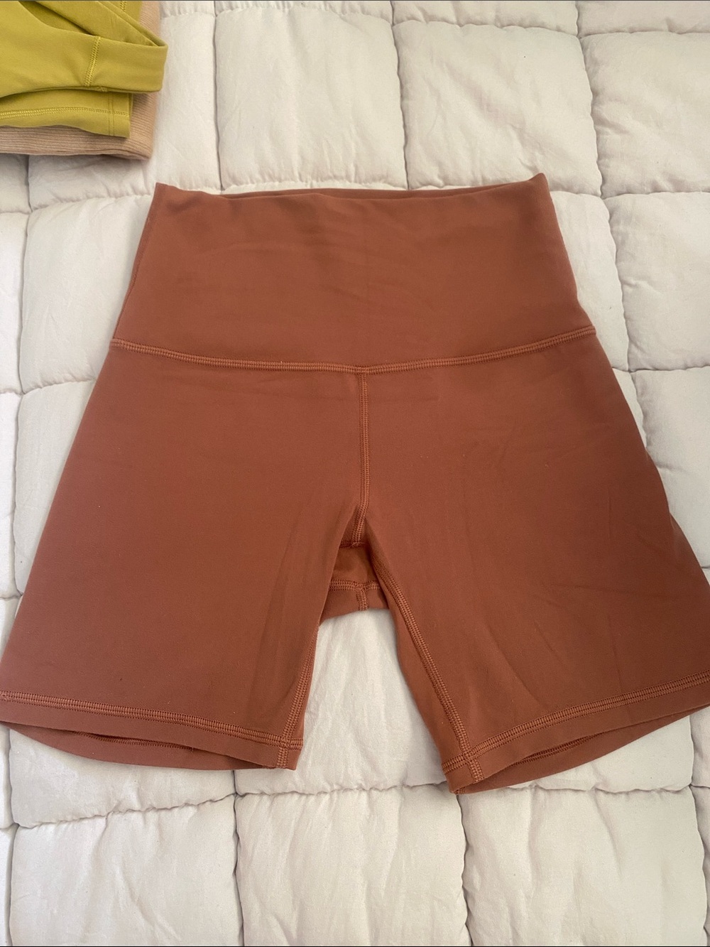 High-Waist Rust Brown Women’s Active Shorts